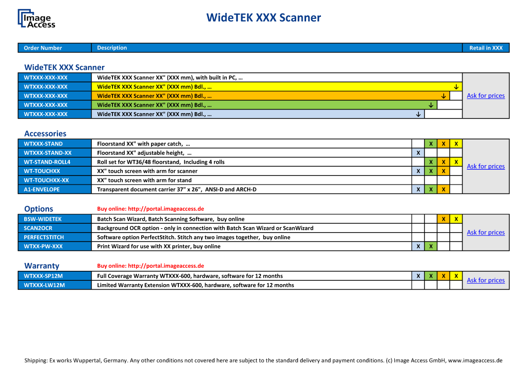 WideTEK 25 Flatbed Scanner A2+ - Models & Options